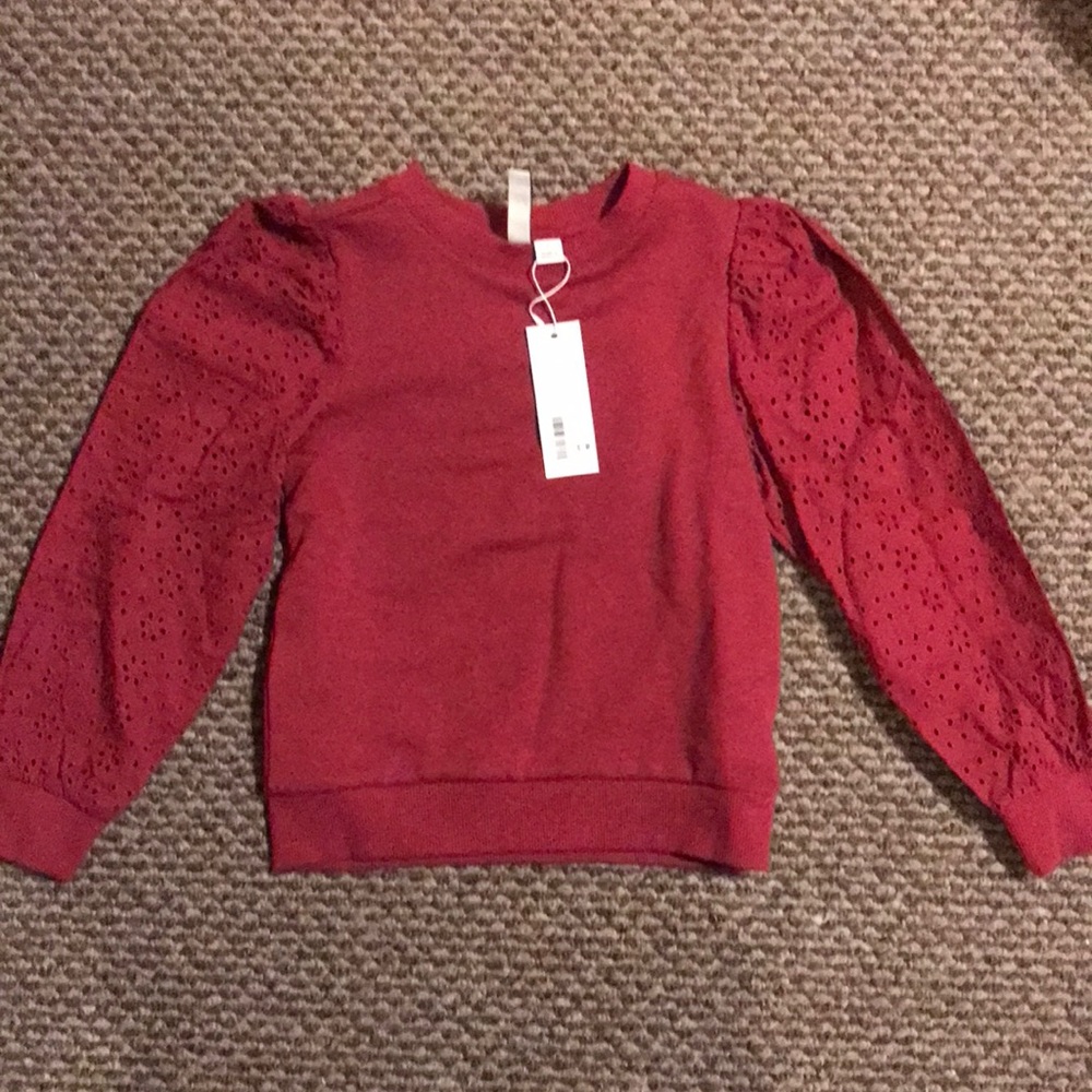 Janie and Jack eyelet sleeve sweatshirt